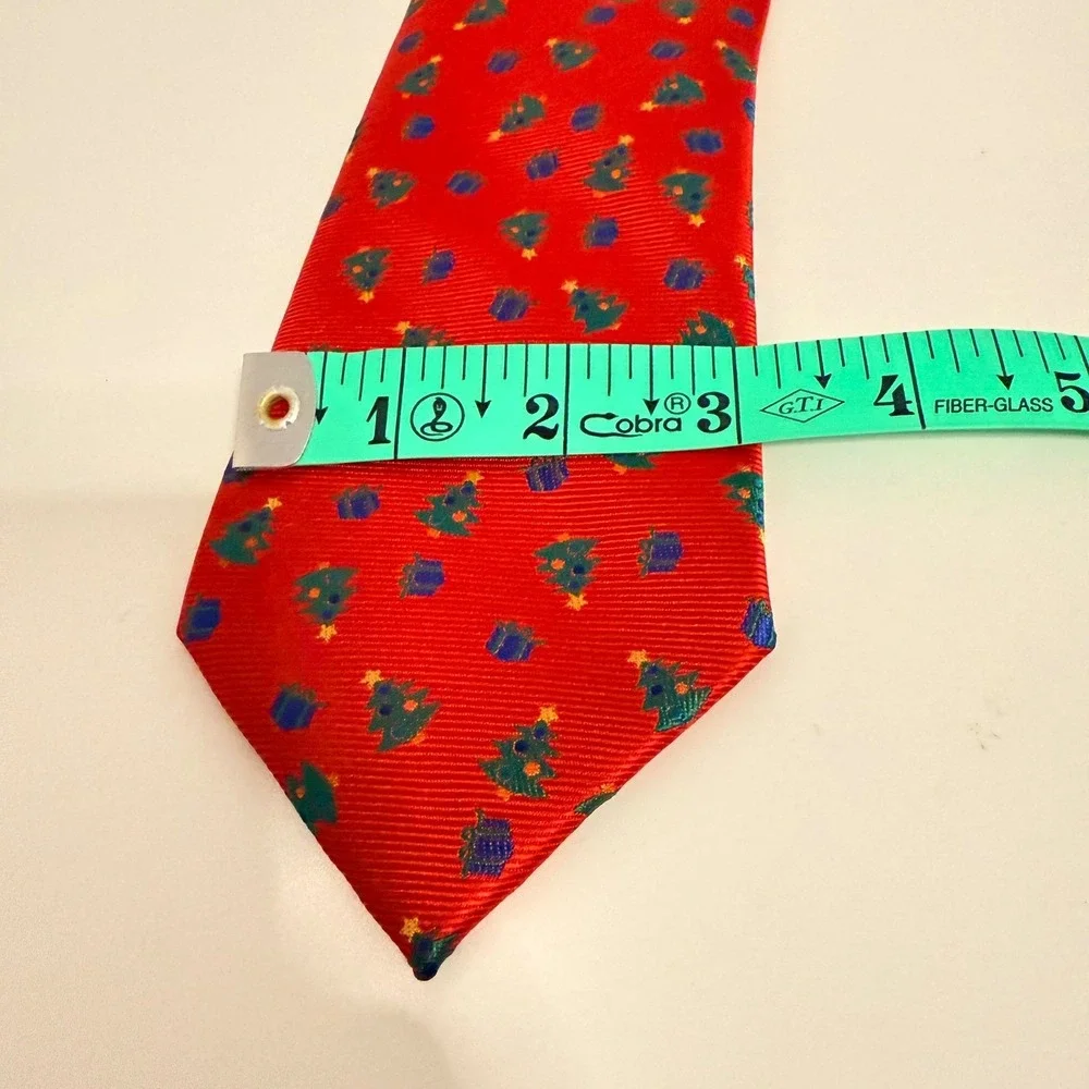 Hallmark Christmas Tree Necktie Gift Woven Print Holiday Festive Novelty Classic